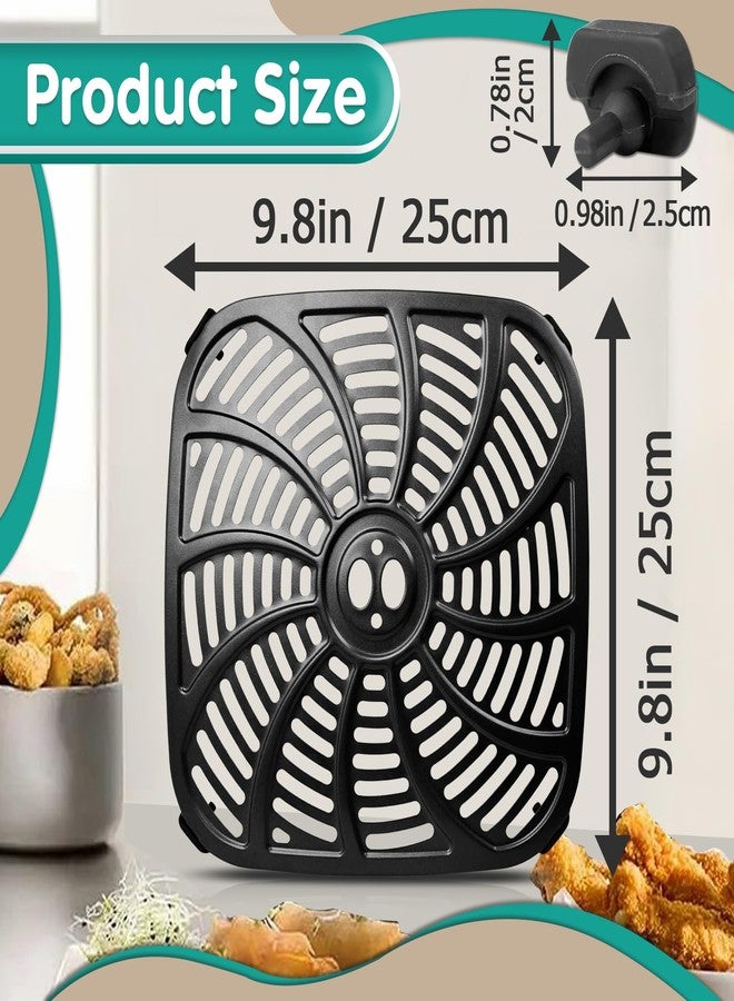 Gfdoso 8QT Air Fryer Grill Plate for Gourmia GAF838 GAF856 GAF826 Air Fryers, 9.8''×9.8'' Square Air Fryer Tray Replacement for Gourmia, Nonstick Air Fryer Grill Pan for Gourmia 8QT Air Fryer - Image 3